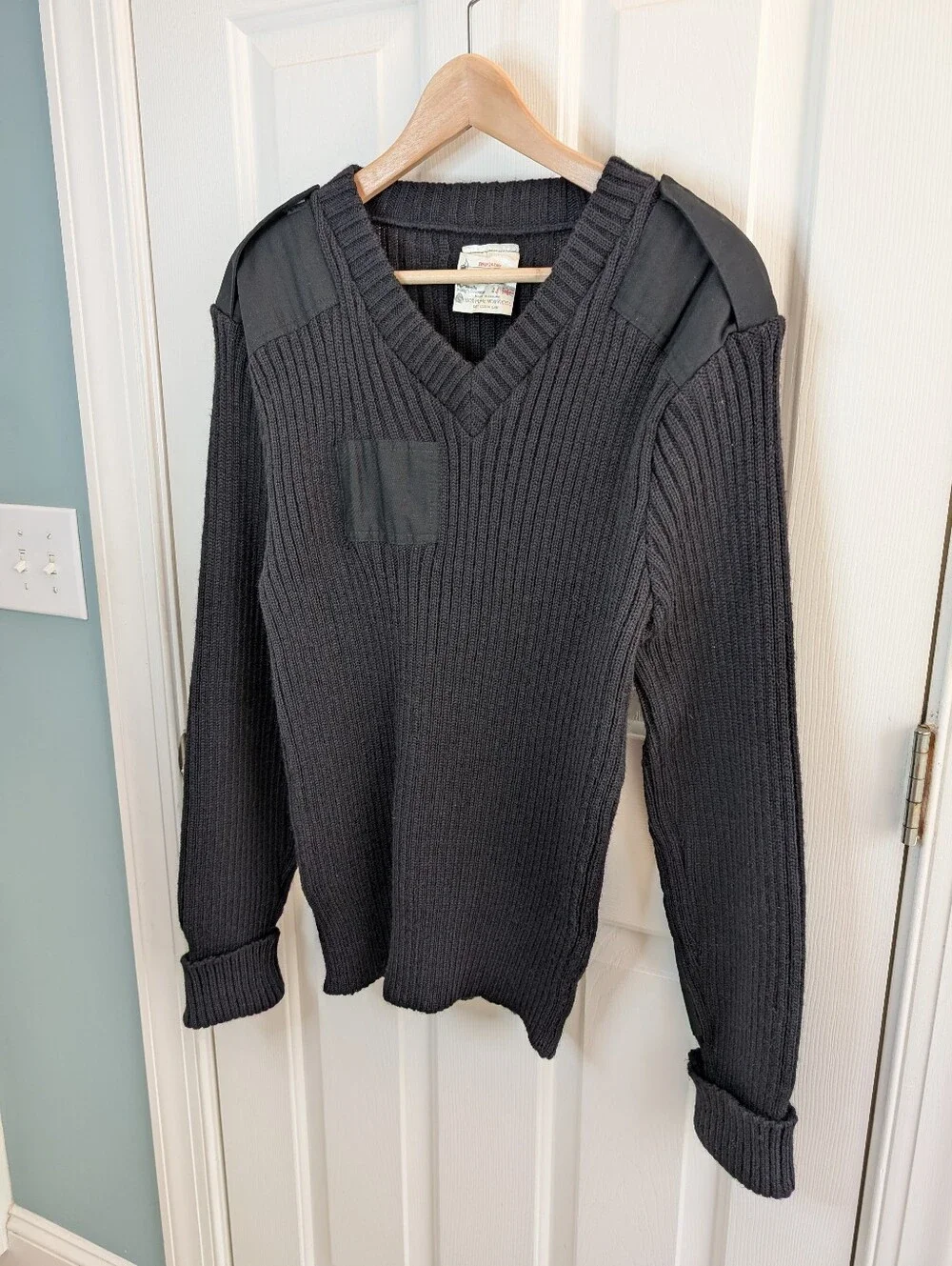Brigade Quartermasters Woolly Pully Ribbed Sweater Black 44 (L)